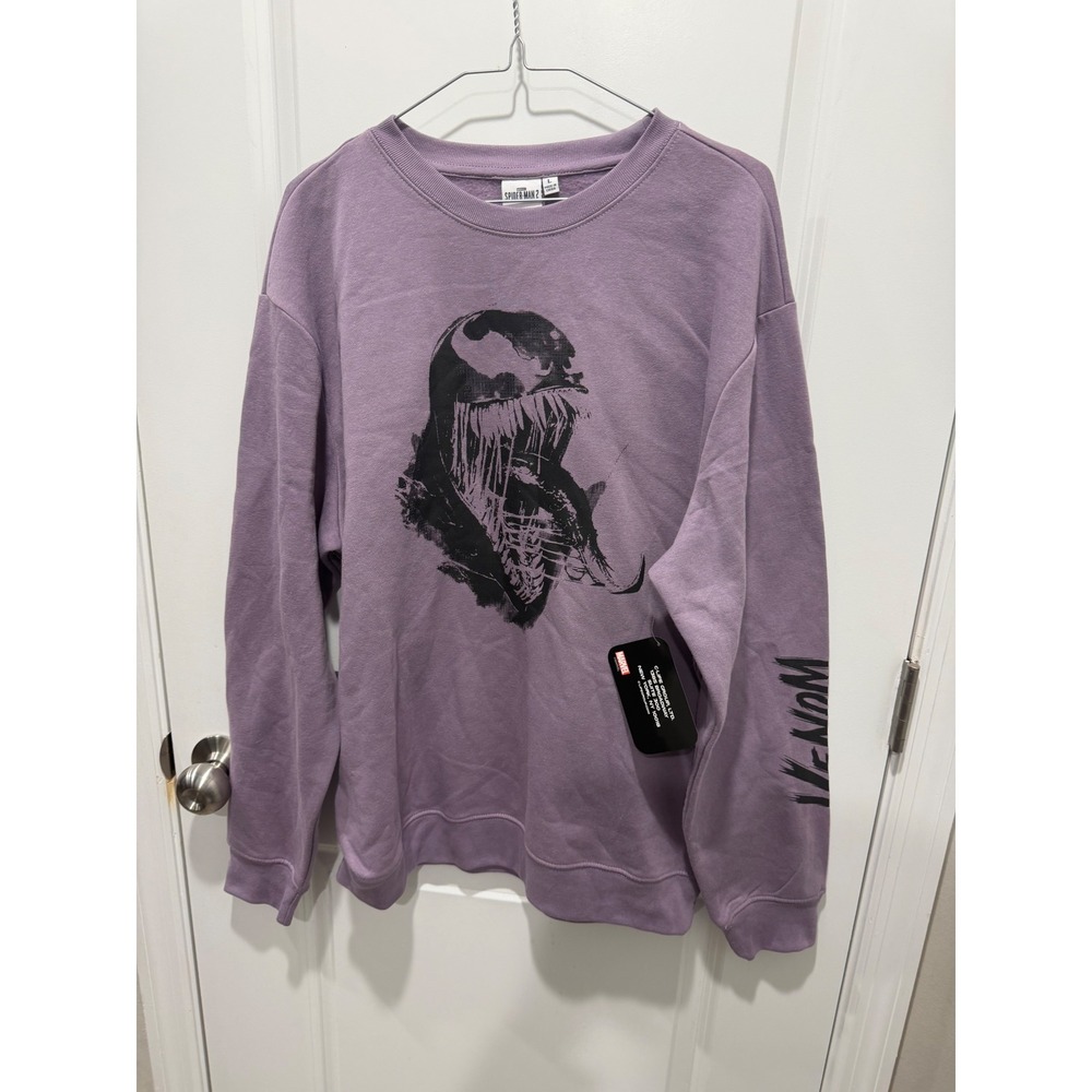 Marvel Mens Sweatshirt Spider-Man 2 Venom‎ Graphic Purple Size L NWT